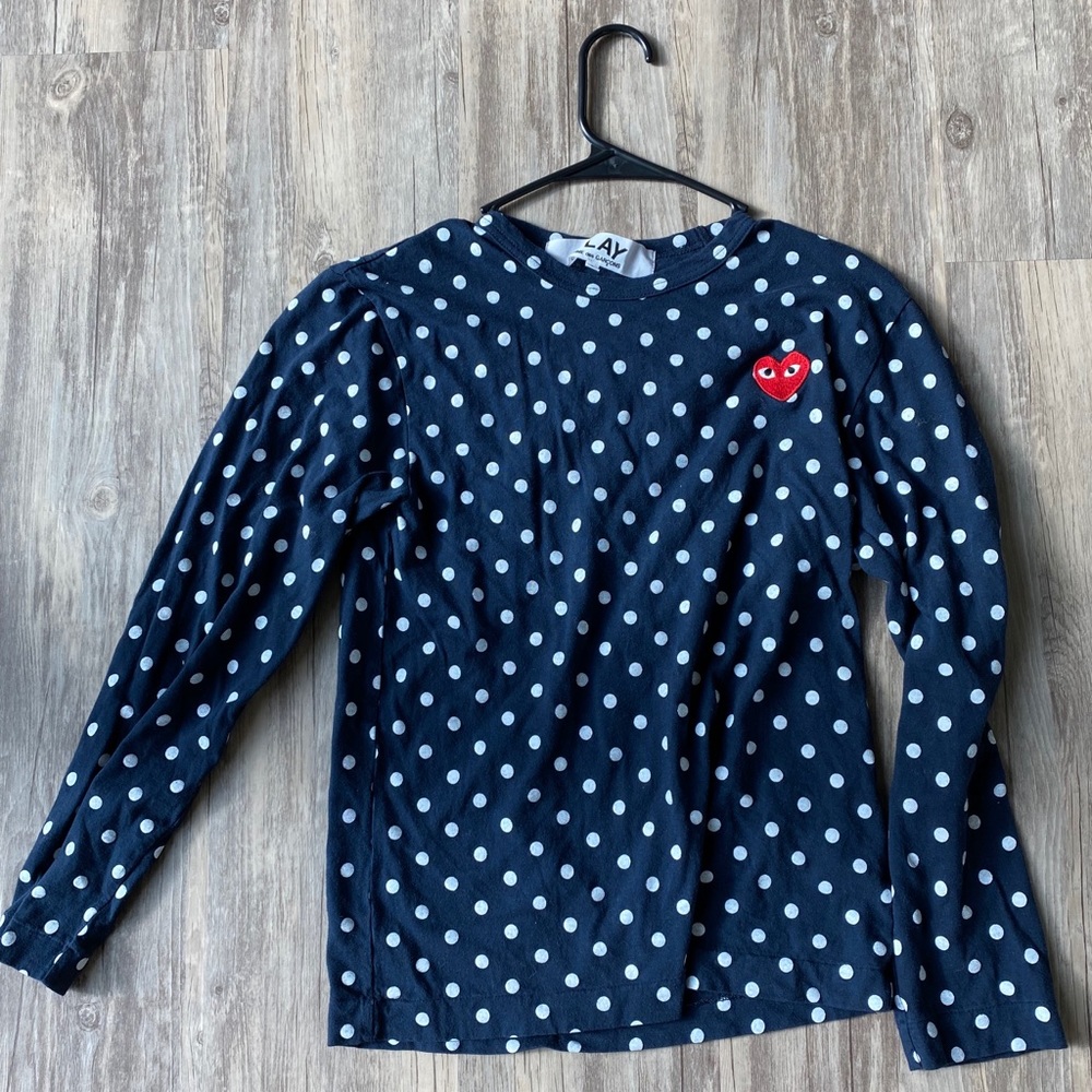 Comme Des Garçons Polk-a-dot Long Sleeve Tee